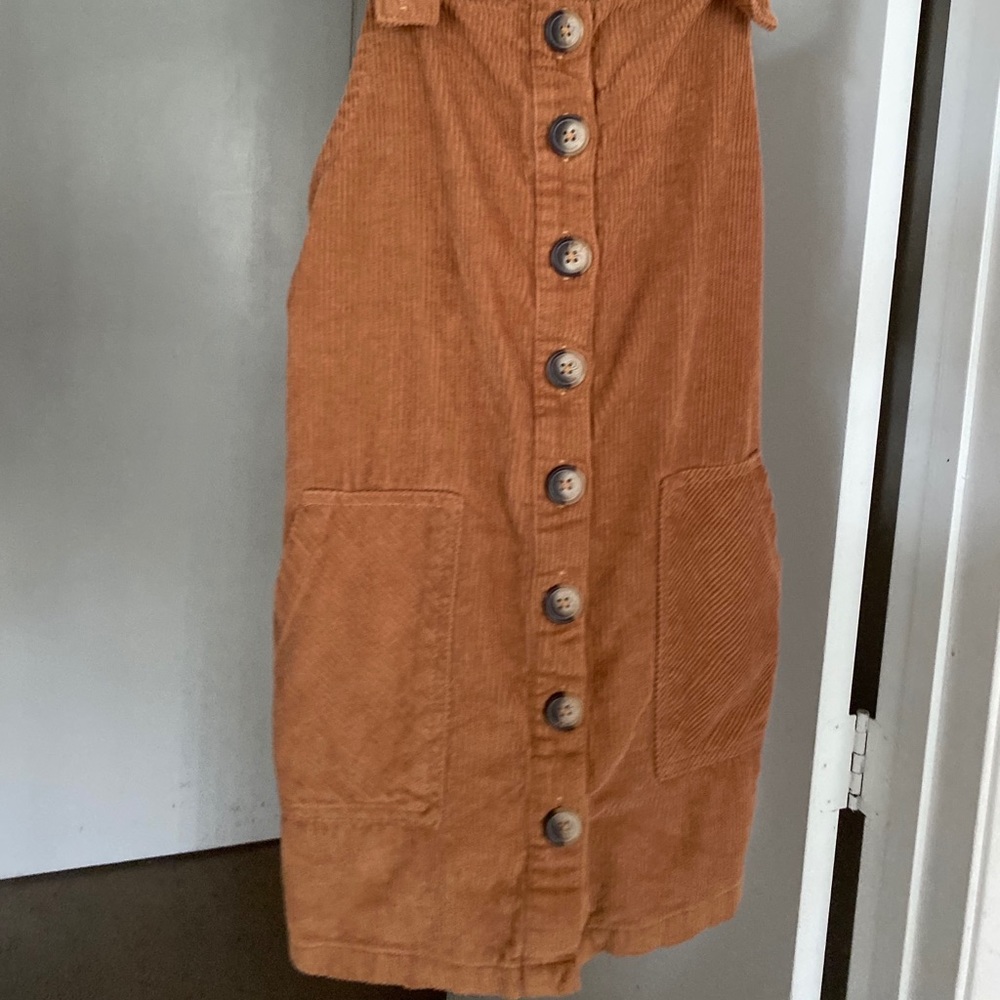 Button up skirt overalls